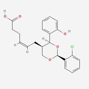 molecular formula C22H23ClO5 B1242662 (Z)-6-[(2S,4S,5R)-2-(2-chlorophenyl)-4-(2-hydroxyphenyl)-1,3-dioxan-5-yl]hex-4-enoic acid 