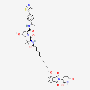 molecular formula C47H60N6O9S B12426654 (2S,4R)-1-[(2S)-2-[11-[2-(2,6-dioxopiperidin-3-yl)-1,3-dioxoisoindol-4-yl]oxyundecanoylamino]-3,3-dimethylbutanoyl]-4-hydroxy-N-[(1S)-1-[4-(4-methyl-1,3-thiazol-5-yl)phenyl]ethyl]pyrrolidine-2-carboxamide 