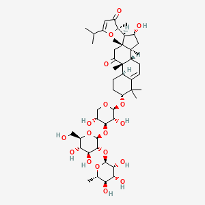 molecular formula C47H72O18 B12426712 (2R)-2-[(3R,8S,9R,10R,13R,14S,16R,17R)-3-[(2S,3R,4S,5R)-4-[(2S,3R,4S,5S,6R)-4,5-dihydroxy-6-(hydroxymethyl)-3-[(2S,3R,4R,5R,6S)-3,4,5-trihydroxy-6-methyloxan-2-yl]oxyoxan-2-yl]oxy-3,5-dihydroxyoxan-2-yl]oxy-16-hydroxy-4,4,9,13,14-pentamethyl-11-oxo-1,2,3,7,8,10,12,15,16,17-decahydrocyclopenta[a]phenanthren-17-yl]-2-methyl-5-propan-2-ylfuran-3-one 