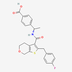 molecular formula C24H22FNO4S B12426746 4-[(1S)-1-[[2-[(4-fluorophenyl)methyl]-5,7-dihydro-4H-thieno[2,3-c]pyran-3-carbonyl]amino]ethyl]benzoic acid 