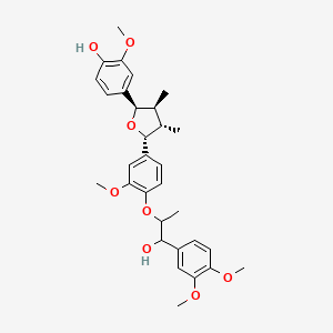 molecular formula C31H38O8 B12426789 4-[(2R,3S,4S,5R)-5-[4-[1-(3,4-dimethoxyphenyl)-1-hydroxypropan-2-yl]oxy-3-methoxyphenyl]-3,4-dimethyloxolan-2-yl]-2-methoxyphenol 