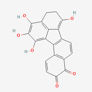 molecular formula C20H12O6 B12426809 13,17,18,19-Tetrahydroxypentacyclo[10.7.1.02,11.03,8.016,20]icosa-1(19),2(11),3(8),4,9,12,16(20),17-octaene-6,7-dione 