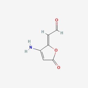 molecular formula C6H5NO3 B1242687 (2Z)-2-(3-amino-5-oxofuran-2-ylidene)acetaldehyde 