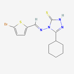 molecular formula C13H15BrN4S2 B1242697 4-(((5-Bromo-2-thienyl)methylene)amino)-5-cyclohexyl-4H-1,2,4-triazole-3-thiol 