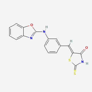 (5Z)-5-[[3-(1,3-benzoxazol-2-ylamino)phenyl]methylidene]-2-sulfanylidene-1,3-thiazolidin-4-one