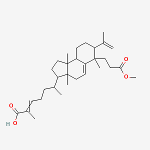 (2E)-6-[6-(3-methoxy-3-oxopropyl)-3a,6,9b-trimethyl-7-(prop-1-en-2-yl)-1H,2H,3H,4H,7H,8H,9H,9aH-cyclopenta[a]naphthalen-3-yl]-2-methylhept-2-enoic acid