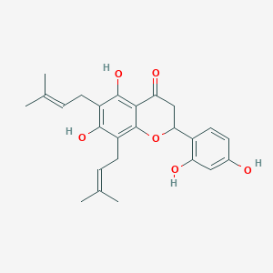 2-(2,4-Dihydroxyphenyl)-5,7-dihydroxy-6,8-bis(3-methylbut-2-enyl)-2,3-dihydrochromen-4-one