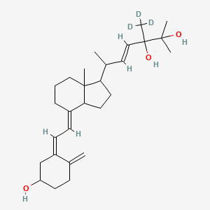 molecular formula C28H44O3 B12427112 (E)-6-[(4E)-4-[(2Z)-2-(5-hydroxy-2-methylidenecyclohexylidene)ethylidene]-7a-methyl-2,3,3a,5,6,7-hexahydro-1H-inden-1-yl]-2-methyl-3-(trideuteriomethyl)hept-4-ene-2,3-diol 