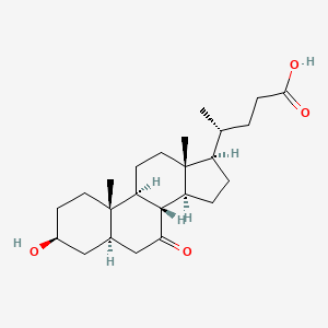 molecular formula C24H38O4 B1242712 3β-羟基-7-氧代-5α-胆烷-24-酸 
