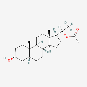 molecular formula C23H38O3 B12427137 (3a,5b,21R)-20-Acetate Pregnane-3,20-diol-d5 