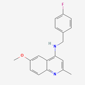 molecular formula C18H17FN2O B12427195 N-[(4-fluorophenyl)methyl]-6-methoxy-2-methylquinolin-4-amine 