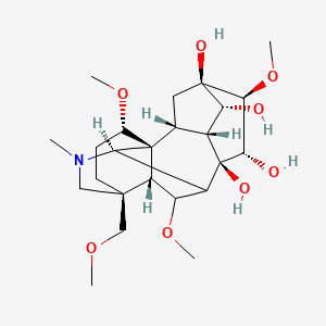 (1S,2R,3R,4R,5R,6S,7S,8R,10R,13S,16S,17R)-6,16,18-trimethoxy-13-(methoxymethyl)-11-methyl-11-azahexacyclo[7.7.2.12,5.01,10.03,8.013,17]nonadecane-4,5,7,8-tetrol