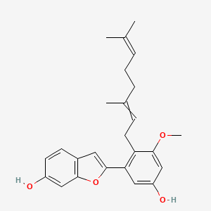 molecular formula C25H28O4 B12427324 2-[2-(3,7-Dimethylocta-2,6-dienyl)-5-hydroxy-3-methoxyphenyl]-1-benzofuran-6-ol 