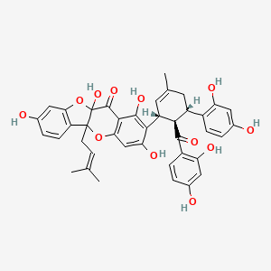 2-[(1R,5S,6R)-6-(2,4-dihydroxybenzoyl)-5-(2,4-dihydroxyphenyl)-3-methylcyclohex-2-en-1-yl]-1,3,8,10a-tetrahydroxy-5a-(3-methylbut-2-enyl)-[1]benzofuro[3,2-b]chromen-11-one