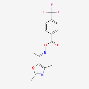 molecular formula C15H13F3N2O3 B1242737 [(E)-1-(2,4-dimethyl-1,3-oxazol-5-yl)ethylideneamino] 4-(trifluoromethyl)benzoate 