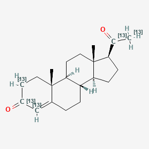 molecular formula C21H30O2 B12427422 Progesterone-13C5 