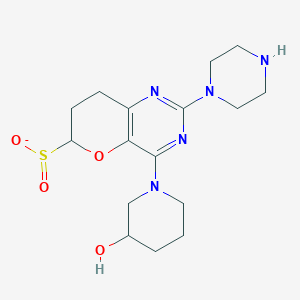 molecular formula C16H24N5O4S- B1242746 4-(3-hydroxypiperidin-1-yl)-2-piperazin-1-yl-7,8-dihydro-6H-pyrano[3,2-d]pyrimidine-6-sulfinate CAS No. 139086-70-7