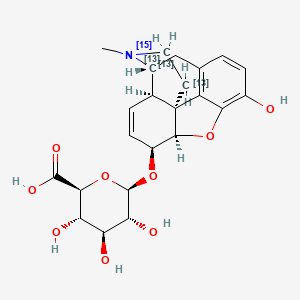 molecular formula C23H27NO9 B12427476 Morphine-6|A-Glucuronide-13C3, 15N 