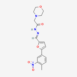 molecular formula C18H20N4O5 B1242748 N-[(E)-[5-(4-methyl-3-nitrophenyl)furan-2-yl]methylideneamino]-2-morpholin-4-ylacetamide 