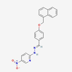 molecular formula C23H18N4O3 B1242749 4-(1-Naphthylmethoxy)benzaldehyde (5-nitro-2-pyridinyl)hydrazone 