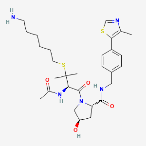 (2S,4R)-1-((R)-2-acetamido-3-((6-aminohexyl)thio)-3-methylbutanoyl)-4-hydroxy-N-(4-(4-methylthiazol-5-yl)benzyl)pyrrolidine-2-carboxamide