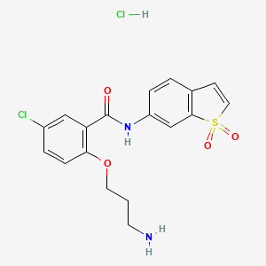 2-(3-aminopropoxy)-5-chloro-N-(1,1-dioxo-1-benzothiophen-6-yl)benzamide;hydrochloride