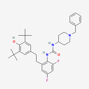 molecular formula C35H45F2N3O2 B1242762 N-[2-(3,5-di-tert-butyl-4-hydroxyphenethyl)-4,6-difluorophenyl]-N'-(1-benzyl-4-piperidyl)urea 