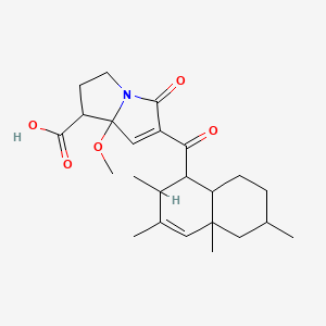 molecular formula C24H33NO5 B1242763 6-(2,3,4a,6-tetramethyl-2,5,6,7,8,8a-hexahydro-1H-naphthalene-1-carbonyl)-8-methoxy-5-oxo-2,3-dihydro-1H-pyrrolizine-1-carboxylic acid 