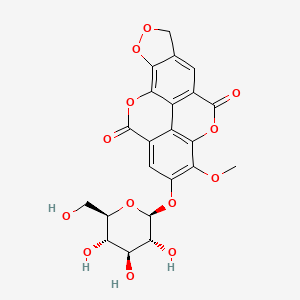 12-methoxy-13-[(2S,3R,4S,5S,6R)-3,4,5-trihydroxy-6-(hydroxymethyl)oxan-2-yl]oxy-3,4,10,17-tetraoxapentacyclo[9.6.2.02,6.08,18.015,19]nonadeca-1,6,8(18),11(19),12,14-hexaene-9,16-dione