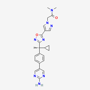 2-[4-[3-[(1S)-1-[4-(2-aminopyrimidin-5-yl)phenyl]-1-cyclopropylethyl]-1,2,4-oxadiazol-5-yl]pyrazol-1-yl]-N,N-dimethylacetamide