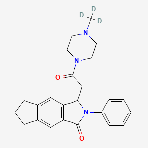 molecular formula C24H27N3O2 B12427742 3-[2-Oxo-2-[4-(trideuteriomethyl)piperazin-1-yl]ethyl]-2-phenyl-3,5,6,7-tetrahydrocyclopenta[f]isoindol-1-one 