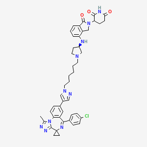 molecular formula C45H47ClN10O3 B12427761 3-[7-[[(3R)-1-[6-[4-[6-(4-chlorophenyl)-1-methylspiro[[1,2,4]triazolo[4,3-a][1,4]benzodiazepine-4,1'-cyclopropane]-8-yl]pyrazol-1-yl]hexyl]pyrrolidin-3-yl]amino]-3-oxo-1H-isoindol-2-yl]piperidine-2,6-dione 