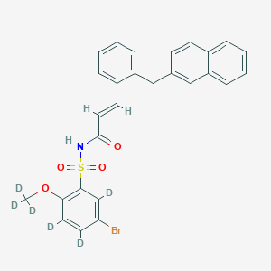 (E)-N-[3-bromo-2,4,5-trideuterio-6-(trideuteriomethoxy)phenyl]sulfonyl-3-[2-(naphthalen-2-ylmethyl)phenyl]prop-2-enamide