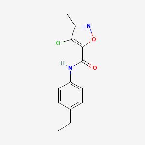 molecular formula C13H13ClN2O2 B1242778 4-chloro-N-(4-ethylphenyl)-3-methyl-5-isoxazolecarboxamide 