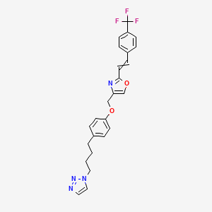 4-[[4-[4-(triazol-1-yl)butyl]phenoxy]methyl]-2-[(E)-2-[4-(trifluoromethyl)phenyl]ethenyl]-1,3-oxazole