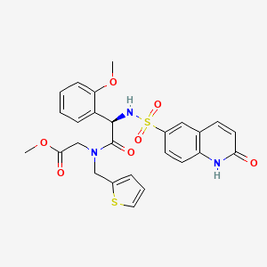 methyl 2-[[(2R)-2-(2-methoxyphenyl)-2-[(2-oxo-1H-quinolin-6-yl)sulfonylamino]acetyl]-(thiophen-2-ylmethyl)amino]acetate