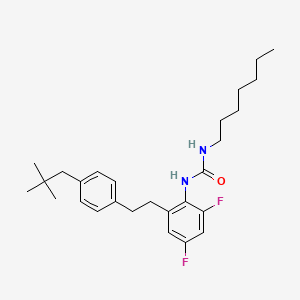 molecular formula C27H38F2N2O B1242785 N-heptyl-N'-(2,4-difluoro-6-{2-[4-(2,2-dimethylpropyl)phenyl]ethyl}phenyl)urea 