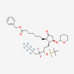 molecular formula C38H62F2O6Si B12427933 11-O-Tetrahydropyranyl-15-O-tert-butyldimethylsilyl-lubiprostone-d7 Phenylmethyl Ester 