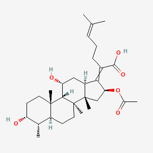 (Z)-2-((3R,4S,8S,9S,10S,11R,13R,14S,16S)-16-acetoxy-3,11-dihydroxy-4,8,10,14-tetramethyldodecahydro-1H-cyclopenta[a]phenanthren-17(2H,10H,14H)-ylidene)-6-methylhept-5-enoic acid