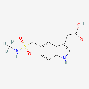 molecular formula C12H14N2O4S B12428093 2-[5-(trideuteriomethylsulfamoylmethyl)-1H-indol-3-yl]acetic acid 