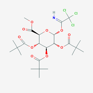 molecular formula C24H36Cl3NO10 B12428107 alpha-D-Glucopyranuronic acid, methyl ester, 2,3,4-tris(2,2-dimethylpropanoate) 1-(2,2,2-trichloroethanimidate) CAS No. 201789-50-6