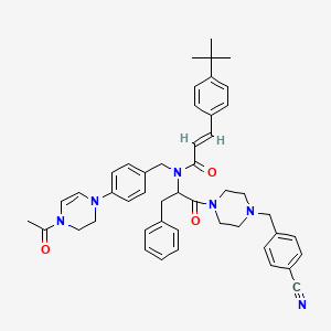 (E)-N-[[4-(4-acetyl-2,3-dihydropyrazin-1-yl)phenyl]methyl]-3-(4-tert-butylphenyl)-N-[1-[4-[(4-cyanophenyl)methyl]piperazin-1-yl]-1-oxo-3-phenylpropan-2-yl]prop-2-enamide