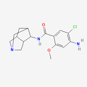 molecular formula C16H20ClN3O2 B1242812 4-Amino-N-(1-aza-tricyclo[3.3.1.0*3,7*]non-4-yl)-5-chloro-2-methoxy-benzamide; hydrochloride 