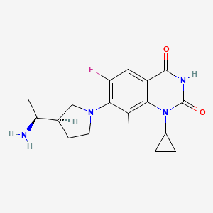 7-[(3R)-3-[(1S)-1-aminoethyl]pyrrolidin-1-yl]-1-cyclopropyl-6-fluoro-8-methylquinazoline-2,4-dione