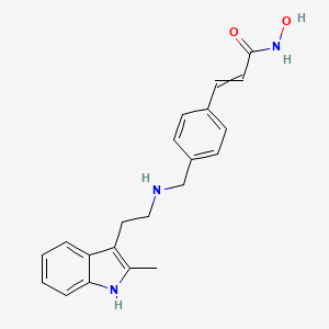 molecular formula C21H23N3O2 B12428254 N-hydroxy-3-[4-[[2-(2-methyl-1H-indol-3-yl)ethylamino]methyl]phenyl]-2-propenamide CAS No. 922726-10-1