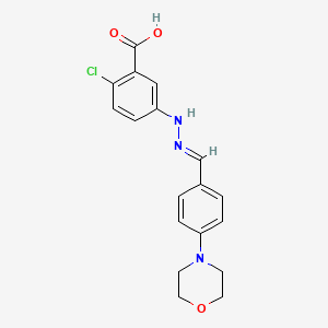 molecular formula C18H18ClN3O3 B1242832 2-氯-5-[(2E)-2-[(4-吗啉-4-基苯基)亚甲基]肼基]苯甲酸 