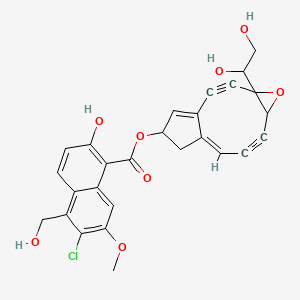 [(9Z)-4-(1,2-dihydroxyethyl)-5-oxatricyclo[8.3.0.04,6]trideca-1(13),9-dien-2,7-diyn-12-yl] 6-chloro-2-hydroxy-5-(hydroxymethyl)-7-methoxynaphthalene-1-carboxylate
