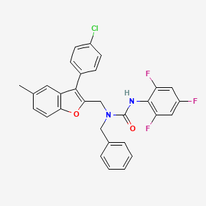 molecular formula C30H22ClF3N2O2 B1242839 1-苄基-1-[[3-(4-氯苯基)-5-甲基-1-苯并呋喃-2-基]甲基]-3-(2,4,6-三氟苯基)脲 CAS No. 146011-65-6