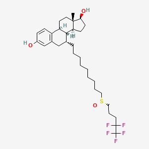 molecular formula C32H47F5O3S B12428396 (7beta,9beta,13alpha,17beta)-7-{9-[(R)-(4,4,5,5,5-Pentafluoropentyl)sulfinyl]nonyl}estra-1(10),2,4-Triene-3,17-Diol 