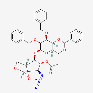 [(1S,2S,3R,4R,5R)-2-[[(4aR,6S,7R,8S,8aR)-2-phenyl-7,8-bis(phenylmethoxy)-4,4a,6,7,8,8a-hexahydropyrano[3,2-d][1,3]dioxin-6-yl]oxy]-4-azido-6,8-dioxabicyclo[3.2.1]octan-3-yl] acetate